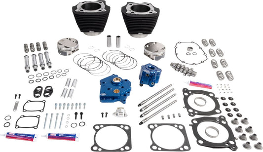 S&S CYCLE 132" Power Package - HPT496 - Chain Drive - Oil Cooled - Black w/o Highlights - M8 310-1389
