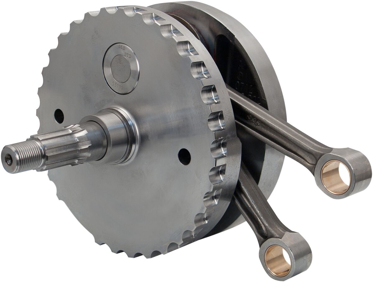 S&S CYCLE FLYWHEEL,ASSEMBLY,4"STROKE,SF3,FULL WIDTH WRIST PIN,PACKAGED,7.667"ROD,W/SPROCKET BEARING RACE,1230T 320-0402