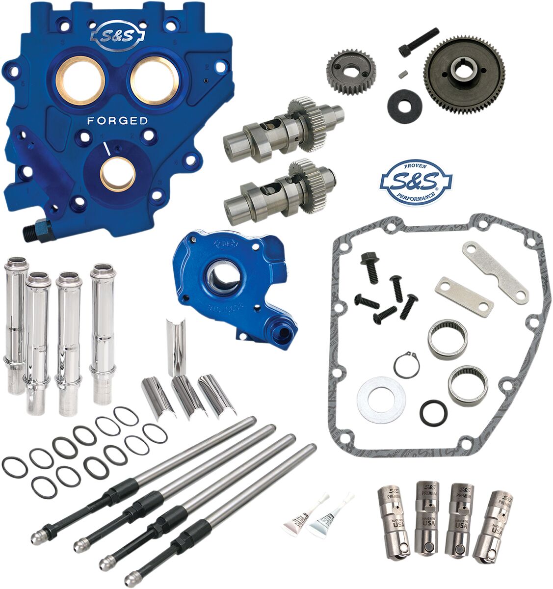 S&S CYCLE GEAR DRIVE CAM 585EG CHEST KIT W/PLATE EASY START 310-0816