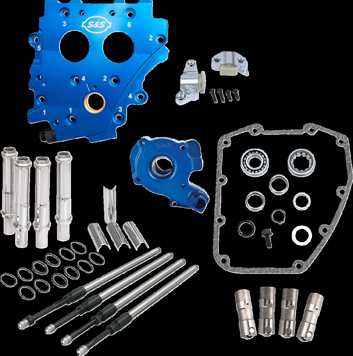 S&S CYCLE Cam Chest Kt w/o Cams Chain drive Oil cooled Chr PR TC 99-06 310-1271