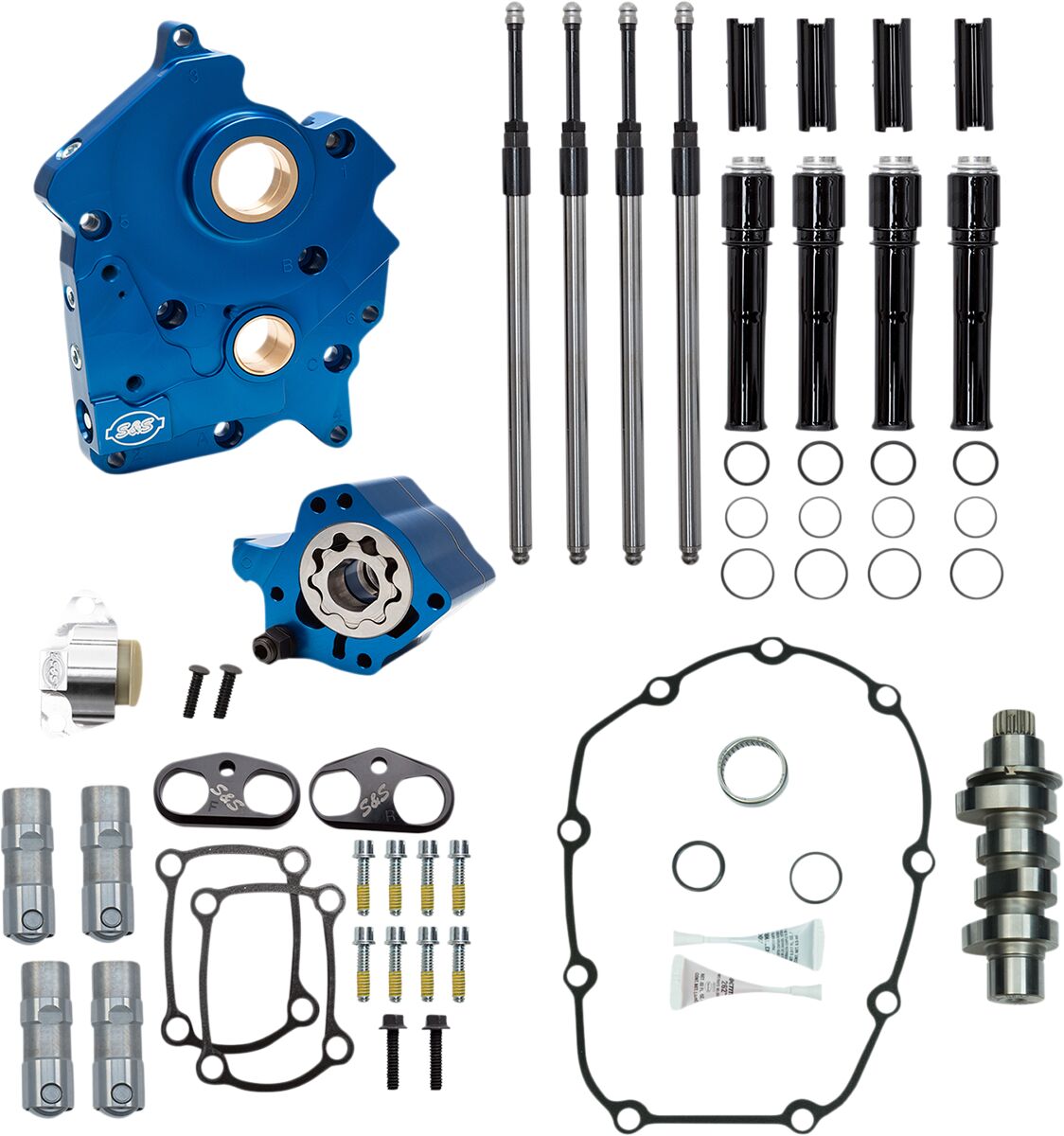S&S CYCLE CAM CHEST KIT BLK PUSH TUBES 310-1012C