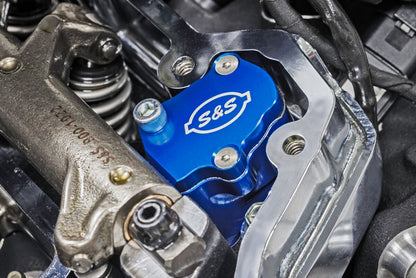 S&S CYCLE Breather Head Kit Billet Anodized Blue M8 2017-2024 900-1186