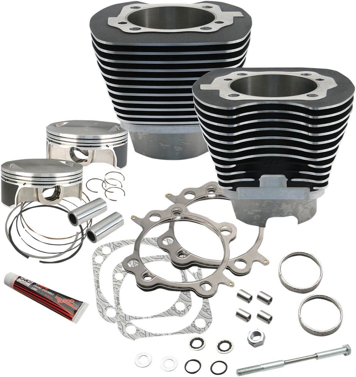S&S CYCLE CYLINDER,KIT,4-1/8"BORE,STOCK BOLT PATTERN,W/BLACK, 910-0221