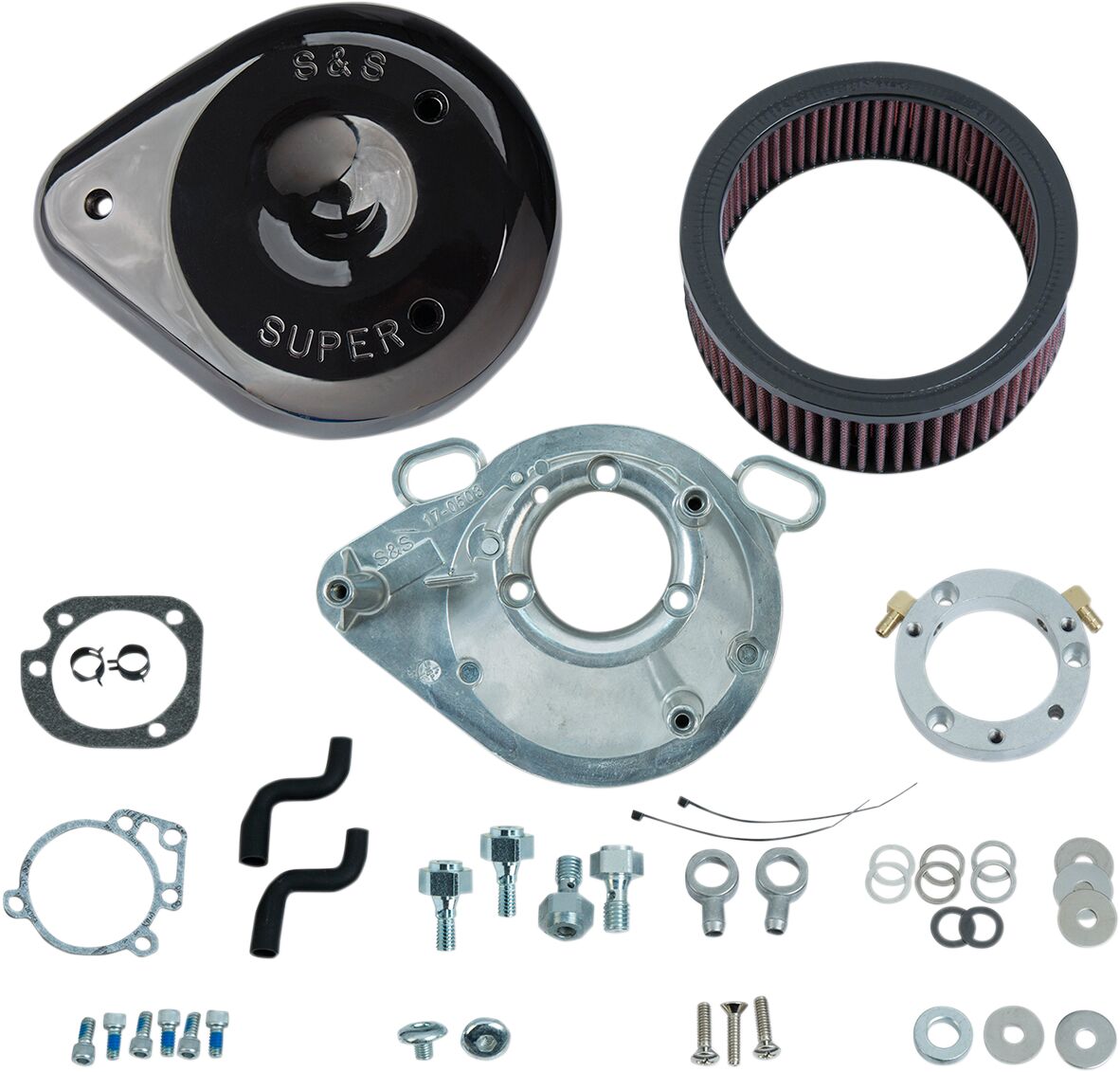 S&S CYCLE AIR CLEANER KIT CLASSIC TEARDROP STOCK EFI GLOSSY BLACK 170-0304B