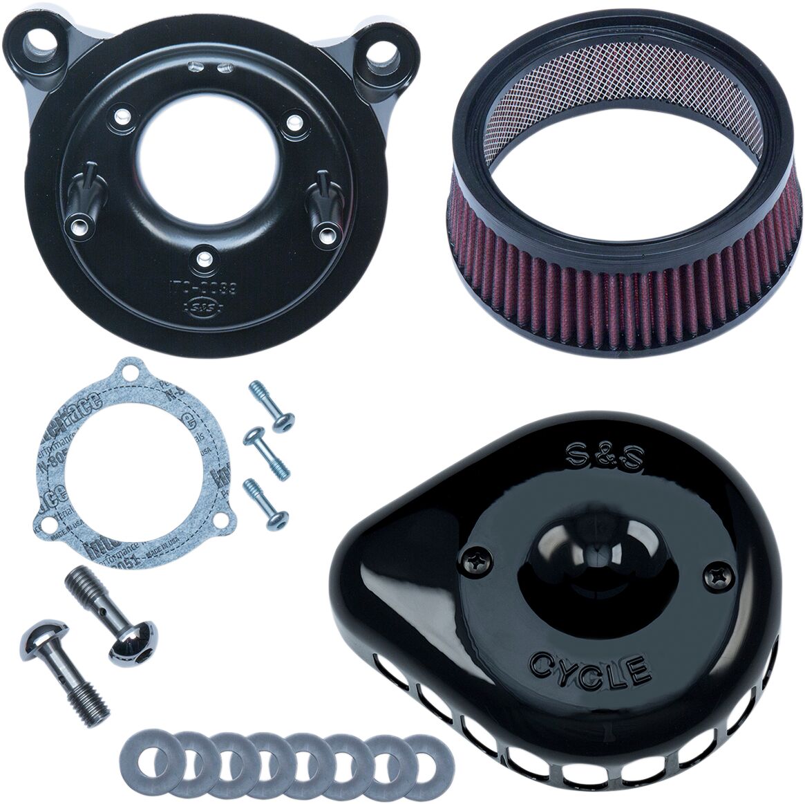 S&S CYCLE AIR CLEANER MINI TEARDROP STEALTH BLACK 170-0438