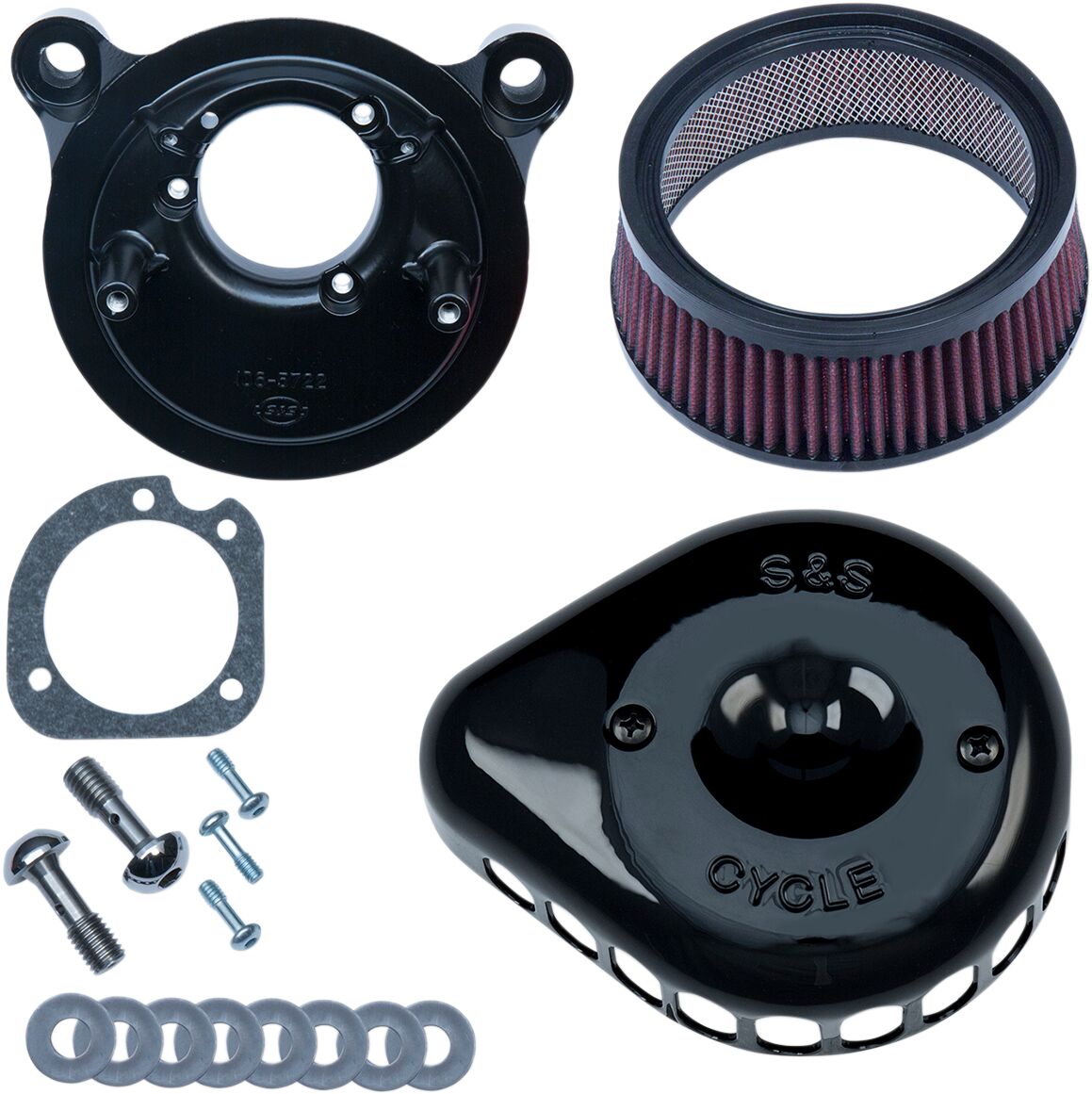 S&S CYCLE AIR CLEANER MINI TEARDROP STEALTH EFI BLACK 170-0442