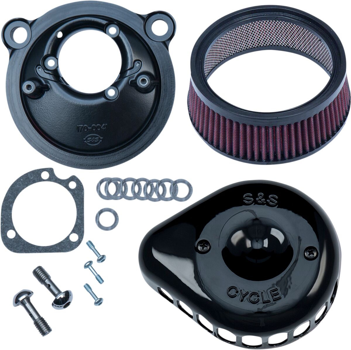 S&S CYCLE AIR CLNR BLK MTD XL 170-0440C