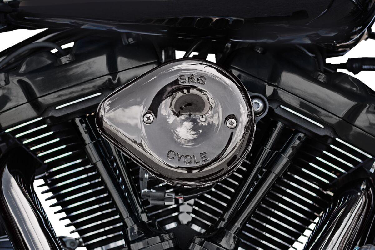 S&S CYCLE Air Cleaner Kit Stealth Mini Teardrop Lava Chrome 17-23 M8 170-0782