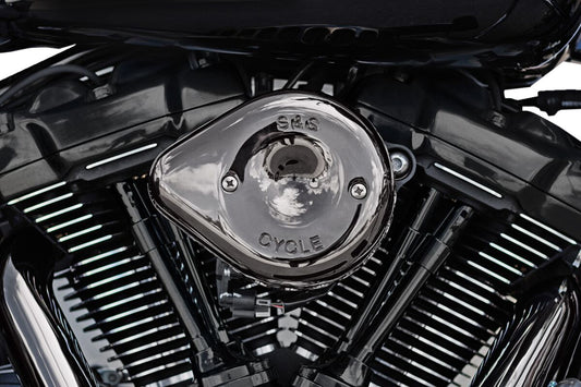S&S CYCLE Cover Air Cleaner Stealth Mini Teardrop Lava Chrome M8 17-23 170-0780