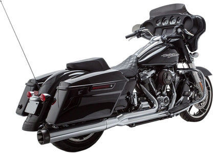 S&S CYCLE EXHAUST SYSTEM 2-1 SIDEWINDER STAINLESS STEEL CHROME W/BLACK END CAPS 550-0728