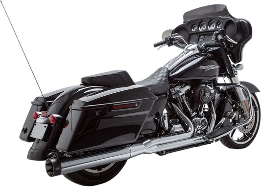 S&S CYCLE EXHAUST SYSTEM 2-1 SIDEWINDER STAINLESS STEEL CHROME W/BLACK END CAPS 550-0728