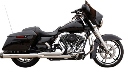 S&S CYCLE EXHAUST SYSTEM 2-1 SIDEWINDER CHROME W/BLACK END CAPS 550-0776