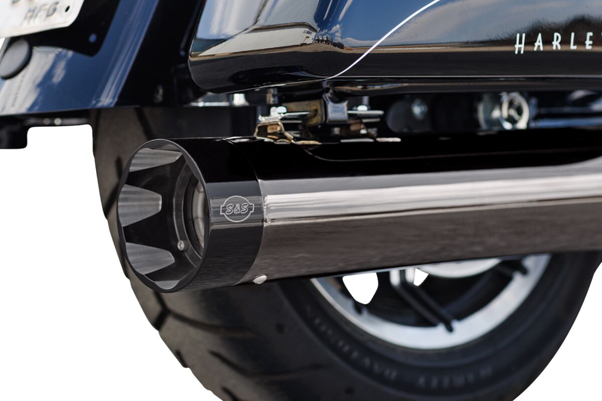 S&S CYCLE Exhaust 2:1 Sidewinder, Lava Chrome, Race Only, 2017-2023 M8 550-1087