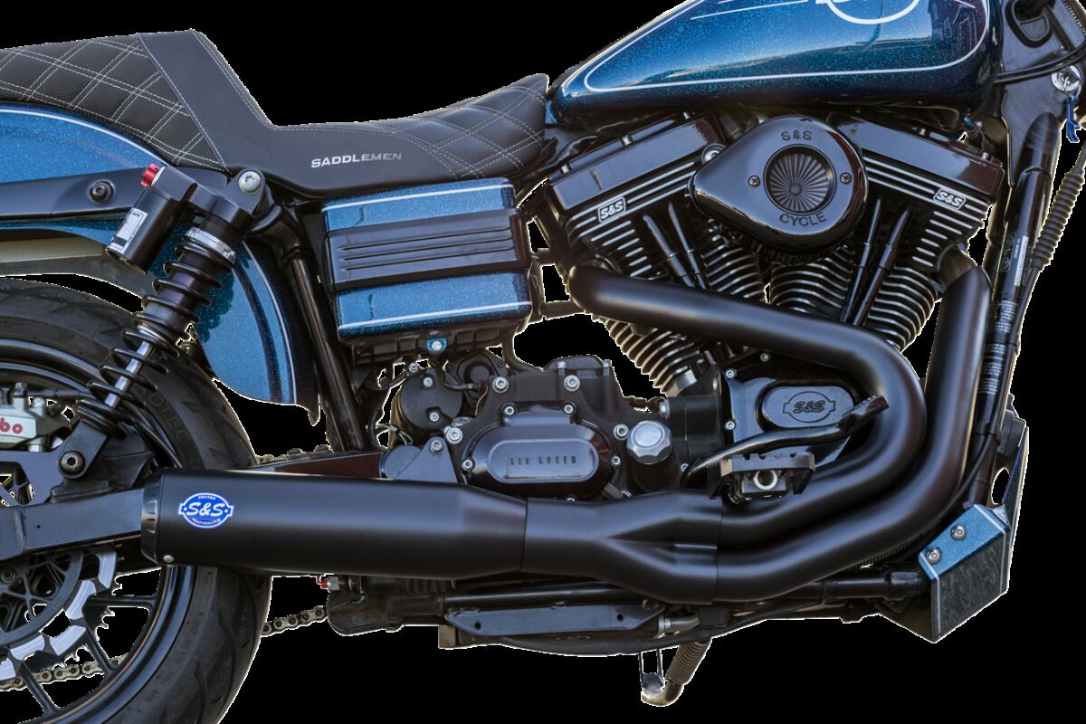 S&S CYCLE Exhaust Qualifier 2:1 Guardian Black Dyna 2006-07 550-1098