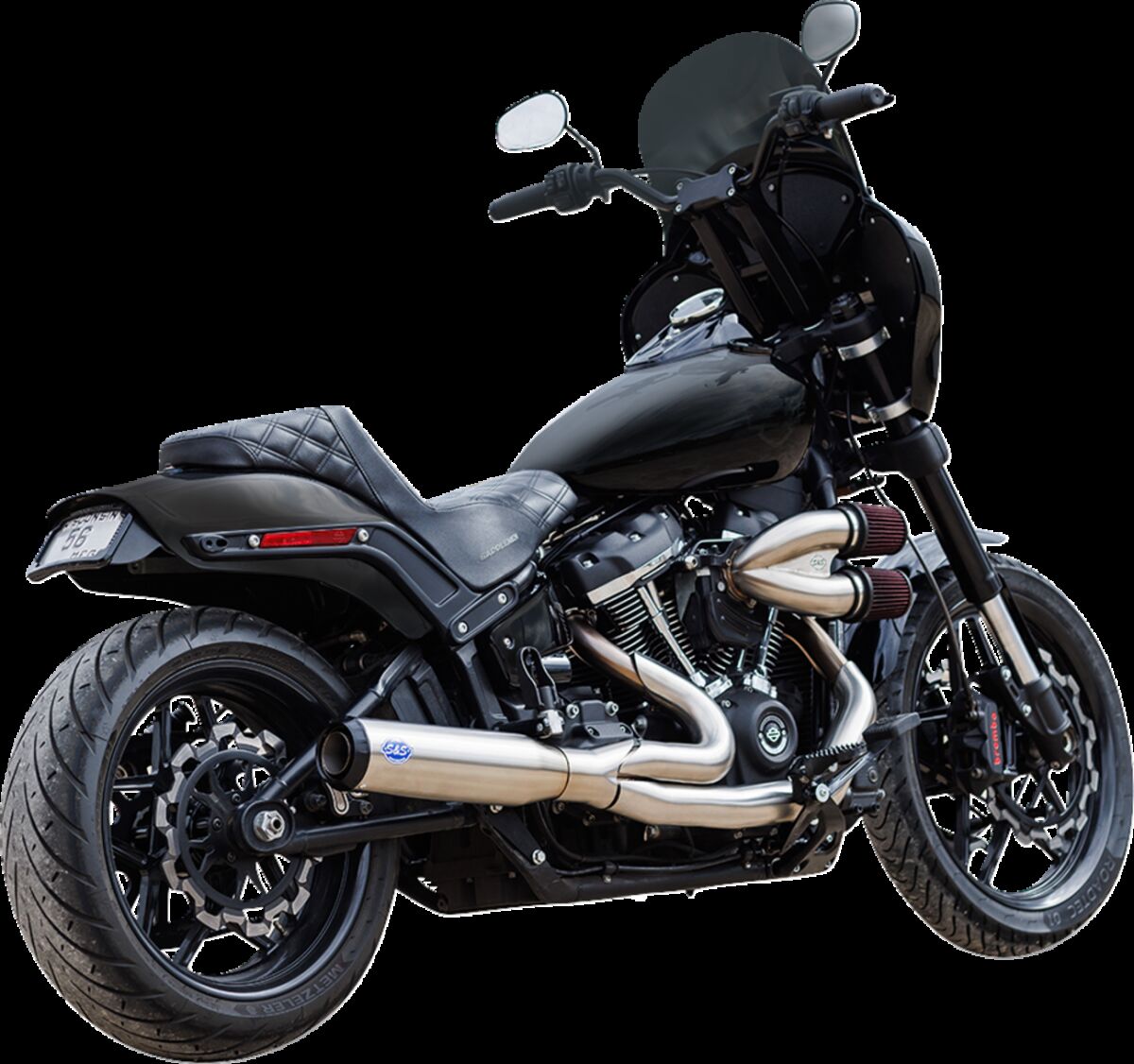 S&S CYCLE Exhaust 2:1 Qualifier Race Only Stainless M8 Softail 2018-23 550-1105