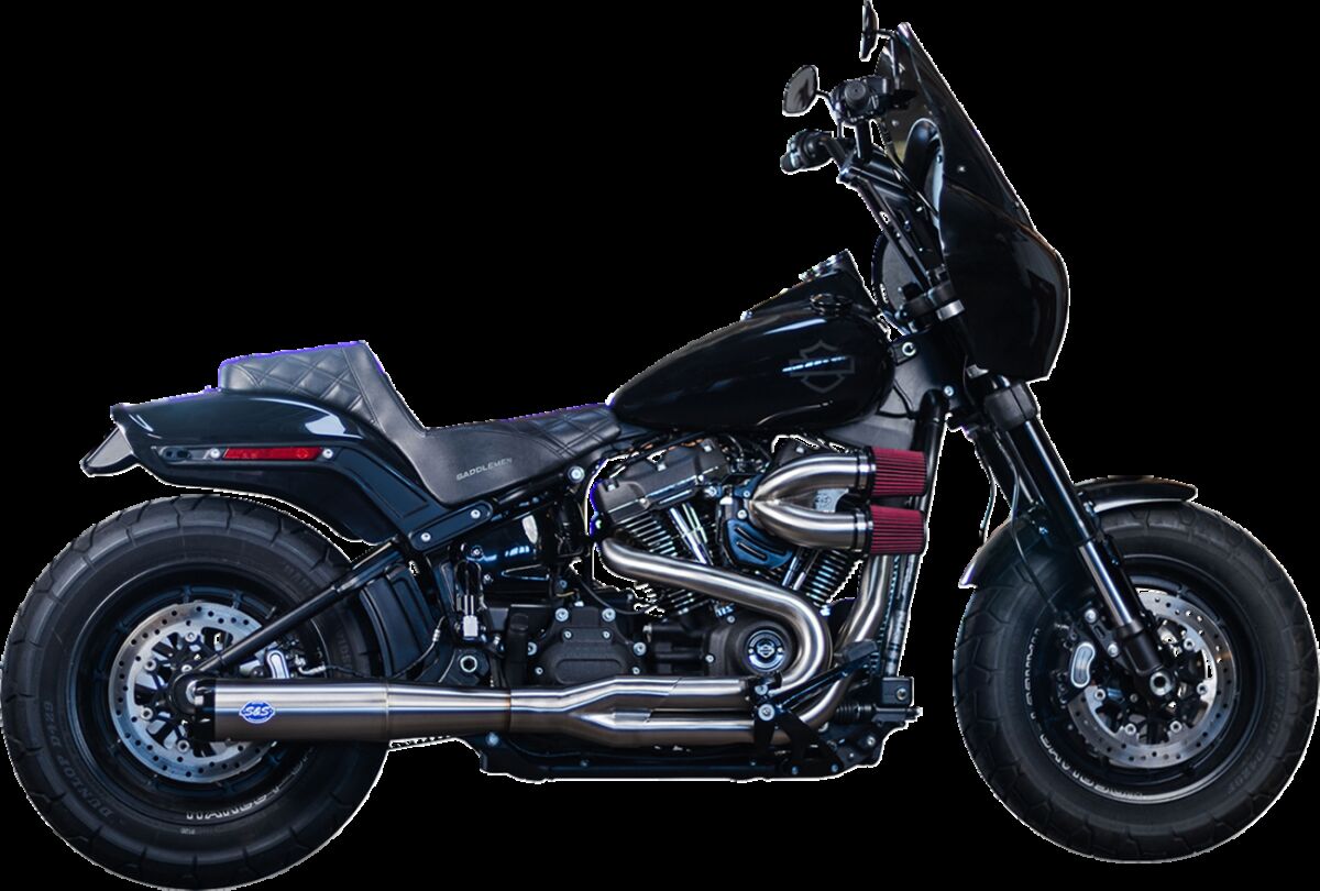 S&S CYCLE Exhuast Superstreet 2:1 Brushed SS R/O M8 Softail 2018-24 550-1099