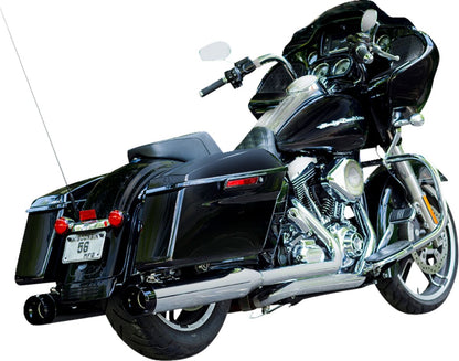 S&S CYCLE MUFFLER 4.5" SLIP-ON MK45 BLACK CONTRAST CUT THRUSTER END CAP-CHROME BODY FINISH 550-0619