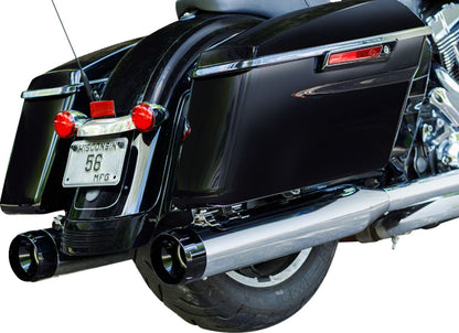 S&S CYCLE MUFFLER 4.5" SLIP-ON MK45 BLACK CONTRAST CUT THRUSTER END CAP-CHROME BODY FINISH 550-0619