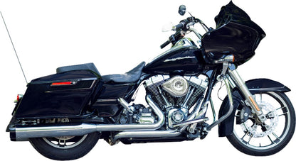 S&S CYCLE MUFFLER 4.5" SLIP-ON MK45 BLACK CONTRAST CUT THRUSTER END CAP-CHROME BODY FINISH 550-0619