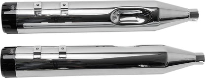 S&S CYCLE MUFFLER 4.5" SLIP-ON MK45 BLACK CONTRAST CUT THRUSTER END CAP-CHROME BODY FINISH 550-0619