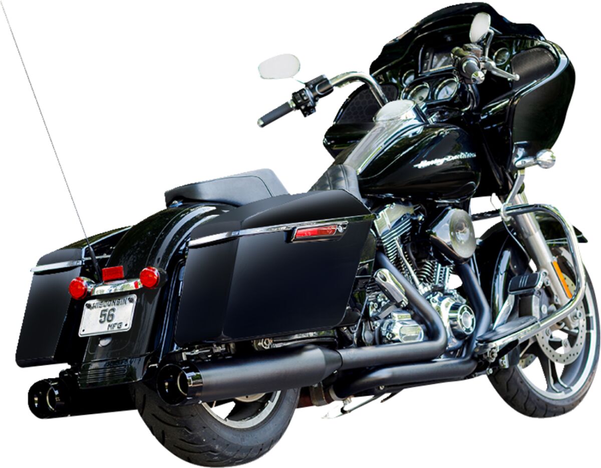 S&S CYCLE MUFFLER 4.5" SLIP-ON MK45 BLACK CONTRAST CUT THRUSTER END CAP-JET-HOT� BLACK BODY FINISH 550-0621
