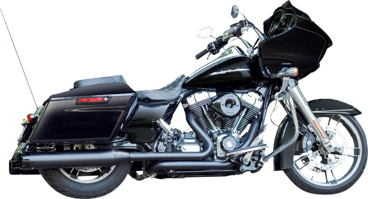 S&S CYCLE MUFFLER 4.5" SLIP-ON MK45 BLACK CONTRAST CUT THRUSTER END CAP-JET-HOT� BLACK BODY FINISH 550-0621