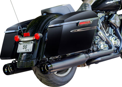 S&S CYCLE MUFFLER 4.5" SLIP-ON MK45 BLACK CONTRAST CUT THRUSTER END CAP-JET-HOT� BLACK BODY FINISH 550-0621