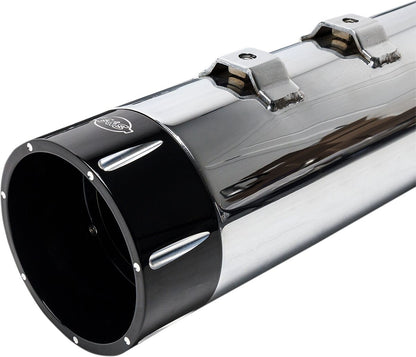 S&S CYCLE MUFFLER 4.5" SLIP-ON MK45 BLACK CONTRAST CUT TRACER END CAP-CHROME BODY FINISH 550-0623