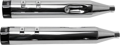 S&S CYCLE MUFFLER 4.5" SLIP-ON MK45 BLACK CONTRAST CUT TRACER END CAP-CHROME BODY FINISH 550-0623