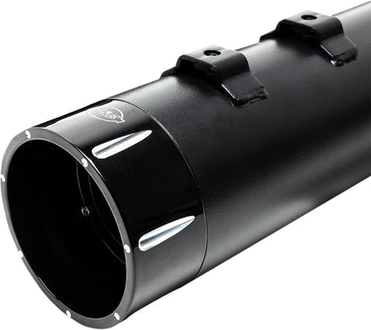 S&S CYCLE MUFFLER 4.5" SLIP-ON MK45 BLACK CONTRAST CUT TRACER END CAP-JET-HOT BLACK BODY FINISH 550-0625