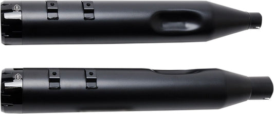 S&S CYCLE MUFFLER 4.5" SLIP-ON MK45 BLACK CONTRAST CUT THRUSTER END CAP-JET-HOT� BLACK BODY FINISH 550-0666