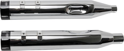 S&S CYCLE MUFFLER 4.5" SLIP-ON MK45 BLACK CONTRAST CUT TRACER END CAP-CHROME BODY FINISH 550-0668
