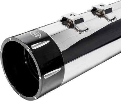 S&S CYCLE MUFFLER 4.5" SLIP-ON MK45 BLACK CONTRAST CUT TRACER END CAP-CHROME BODY FINISH 550-0668