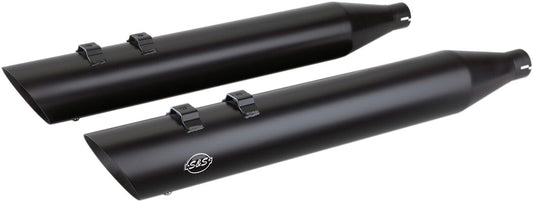 S&S CYCLE MUFFER SLIP-ON SLASH CUT END 4" TOURING BLACK 550-0696
