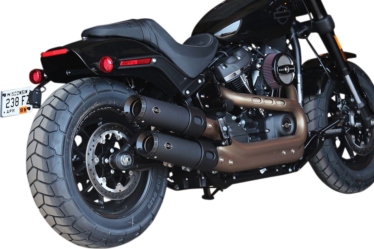 S&S CYCLE Grand National 4" EC Slip-On Mufflers Black/Black 550-0827