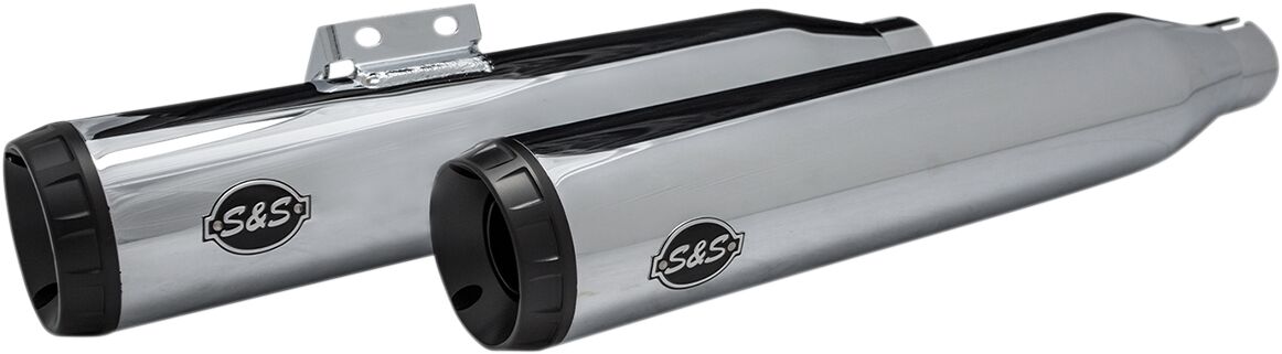 S&S CYCLE Grand National 4" EC Slip-On Mufflers Chrome/Black 550-0826