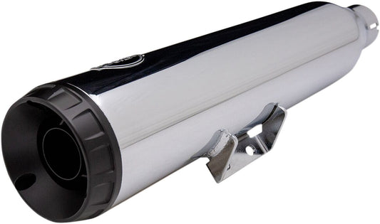S&S CYCLE Grand National 4" EC Slip-On Mufflers Chrome/Black 550-0826