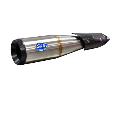 S&S CYCLE Grand National 4" EC Slip-On Mufflers Chrome/Black for Indian� 550-0962