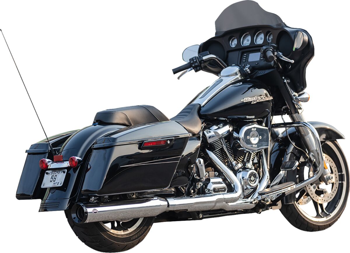 S&S CYCLE Muffler Swindler 2:1 Chrome 4.5" M8 Touring 550-1142