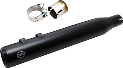 S&S CYCLE MUFFLER KIT 2-1 FOR OEM EU HEADER - 4" - M8 BLACK 550-1163