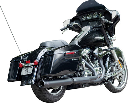 S&S CYCLE MUFFLER KIT 2-1 FOR OEM EU HEADER - 4" - M8 BLACK 550-1163