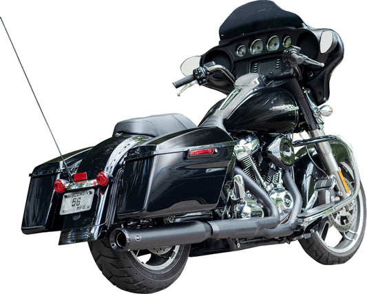 S&S CYCLE MUFFLER KIT 2-1 FOR OEM EU HEADER - 4" - M8 BLACK 550-1163