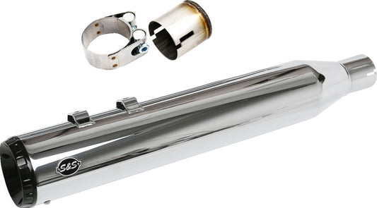 S&S CYCLE MUFFLER KIT 2-1 FOR OEM EU HEADER - 4.5" - M8 CHROME 550-1166