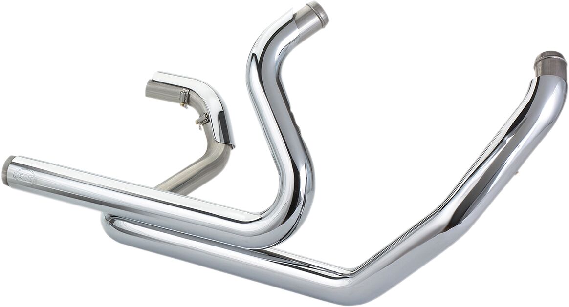 S&S CYCLE HEADER SYSTEM DUAL FOR MILWAUKEE M8 CHROME 550-0704