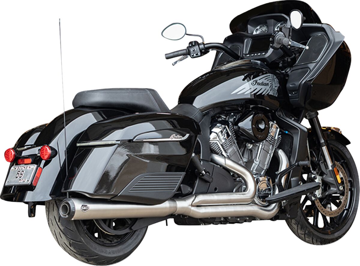 S&S CYCLE Exhaust Qualifier 2:1 Brushd SS RaceOnly Indian w/Powerplus 550-1130
