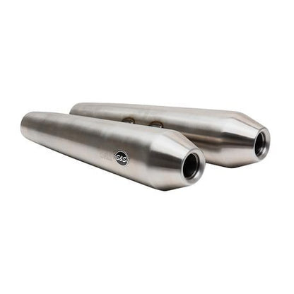 S&S CYCLE Tapered Cone SS Slip-On Mufflers for Royal Enfield� 650 Twins 550-0770