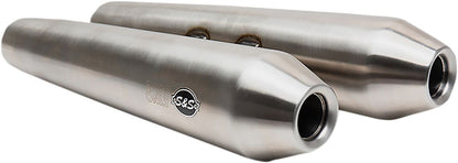 S&S CYCLE Tapered Cone SS Slip-On Mufflers for Royal Enfield� 650 Twins 550-0770