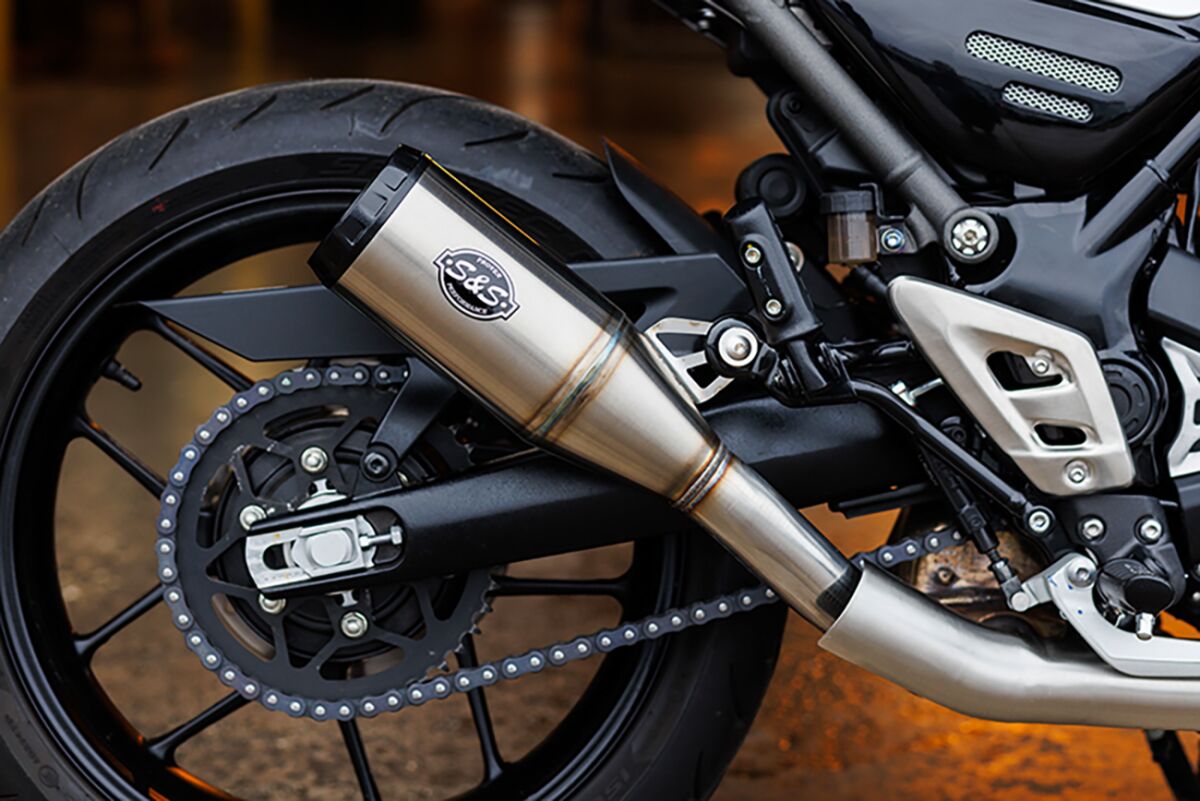 S&S CYCLE Grand National Slip-On Mufflers Chrome/Black 550-1143