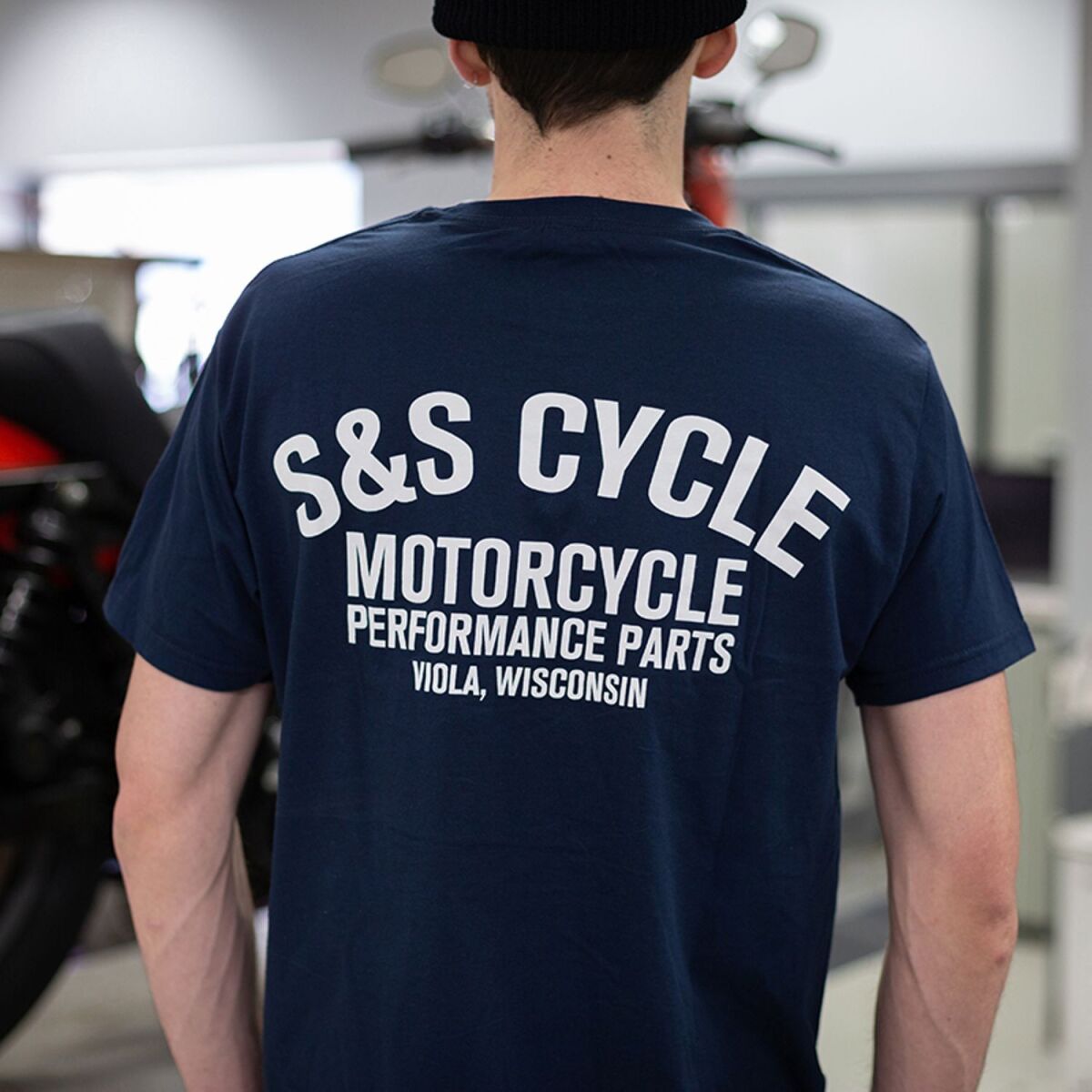 S&S CYCLE TEE SHIRT S&S NAVY S 510-0675