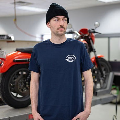 S&S CYCLE TEE SHIRT S&S NAVY S 510-0675